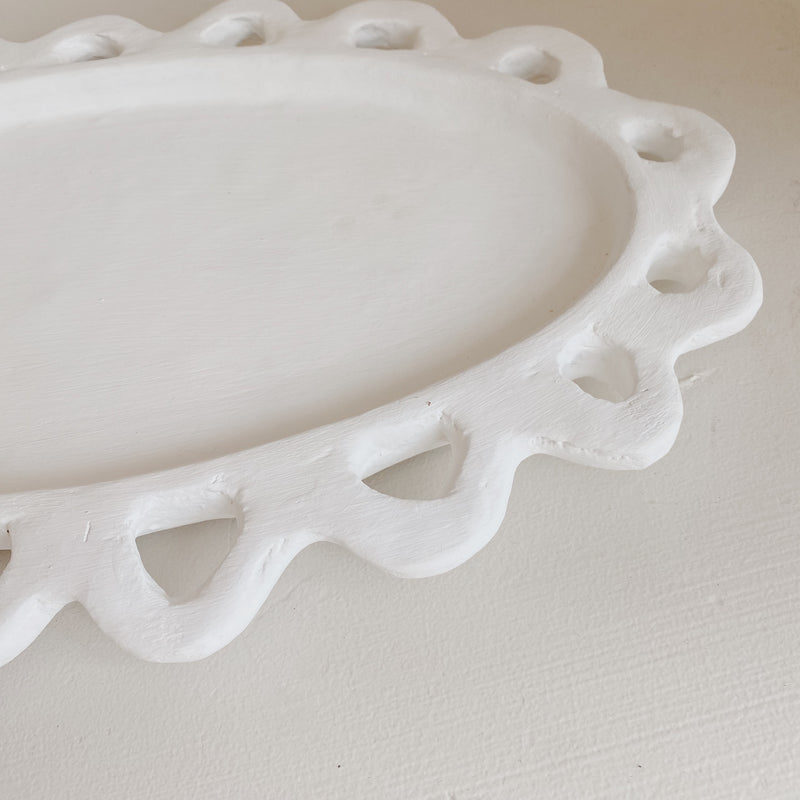 AVA CLAY PLATE - WHITE