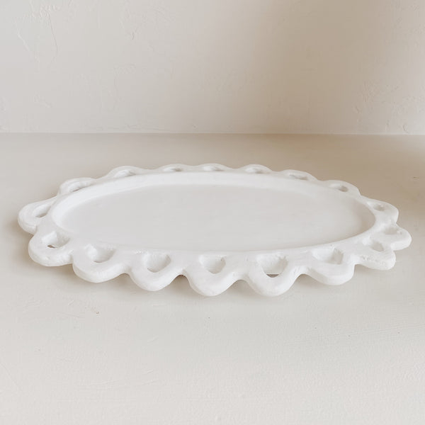 AVA CLAY PLATE - WHITE