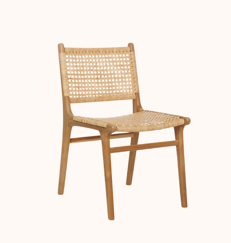 ISLANDER TEAK & RATTAN  DINING CHAIR