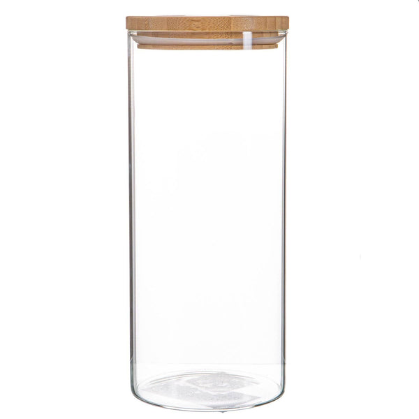 GLASS STORAGE JAR WITH WOODEN LID | 1.5 LITRE