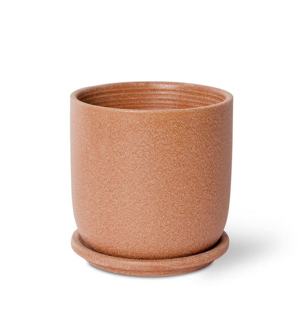 ALLERGRA POT WITH SAUCER | TERRACOTTA