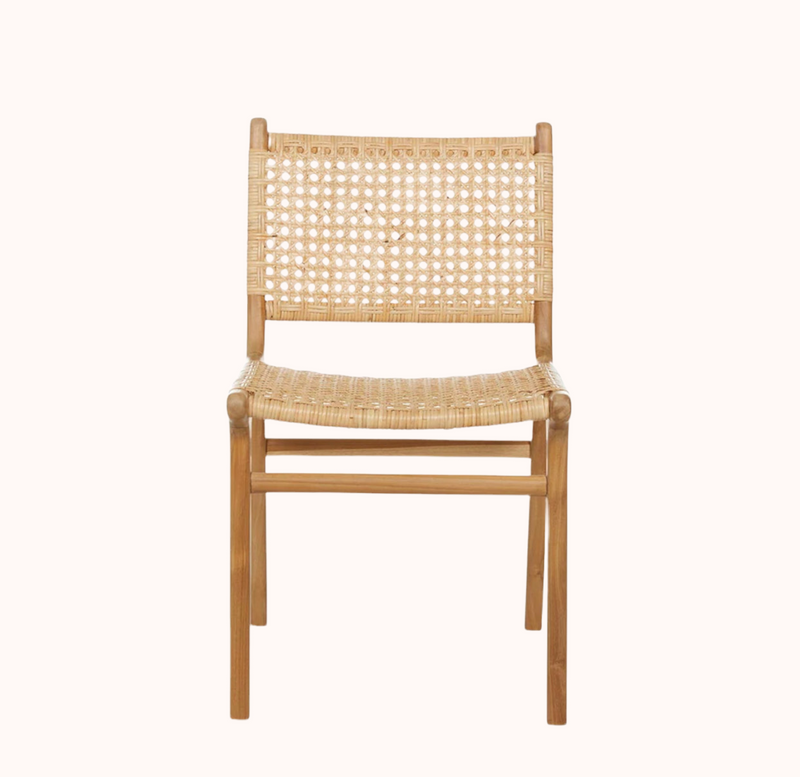 ISLANDER TEAK & RATTAN  DINING CHAIR