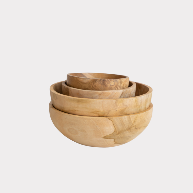 TEAK ROUND BOWL