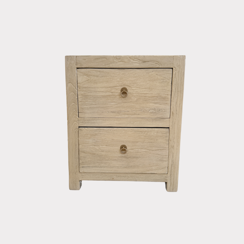 ELM TIMBER BEDSIDE TABLE