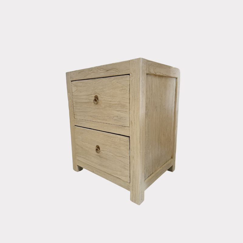 ELM TIMBER BEDSIDE TABLE