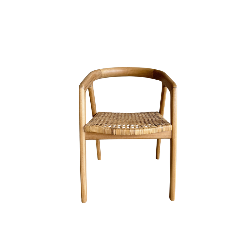 CASA TEAK & WOVEN RATTAN DINING CHAIR