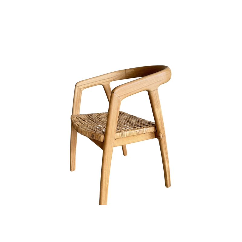 CASA TEAK & WOVEN RATTAN DINING CHAIR