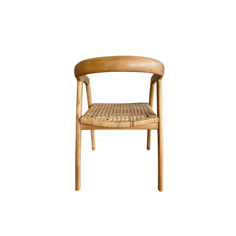 CASA TEAK & WOVEN RATTAN DINING CHAIR