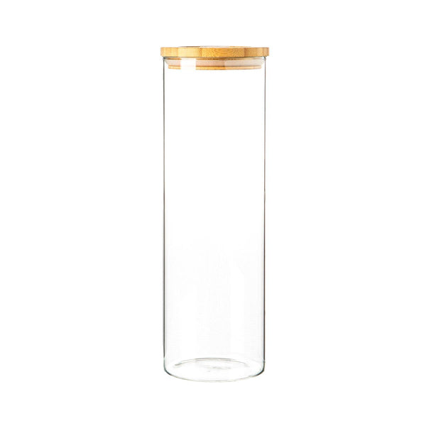 GLASS STORAGE JAR WITH WOODEN LID | 2 LITRE