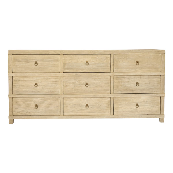 ELM TIMBER 9 DRAWER CABINET