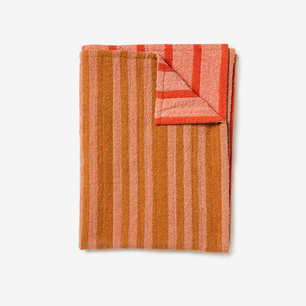 BONNIE & NEIL | BOUCLE STRIPE RED PINK THROW