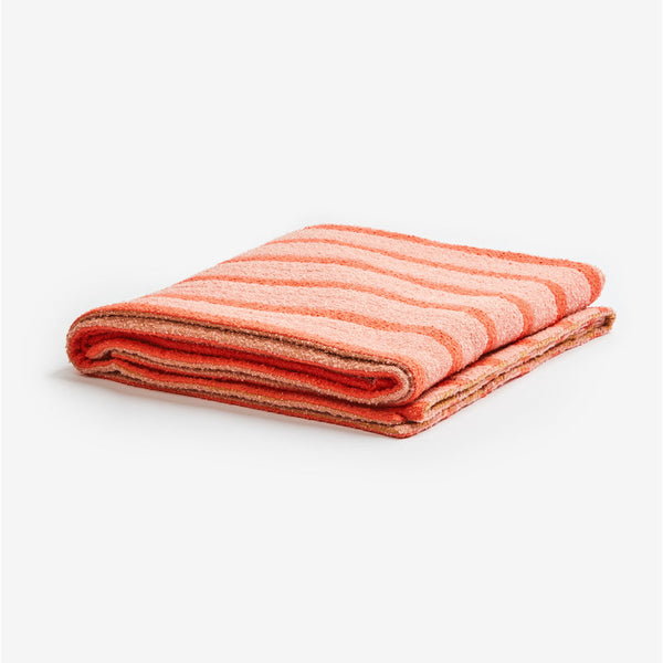 BONNIE & NEIL | BOUCLE STRIPE RED PINK THROW