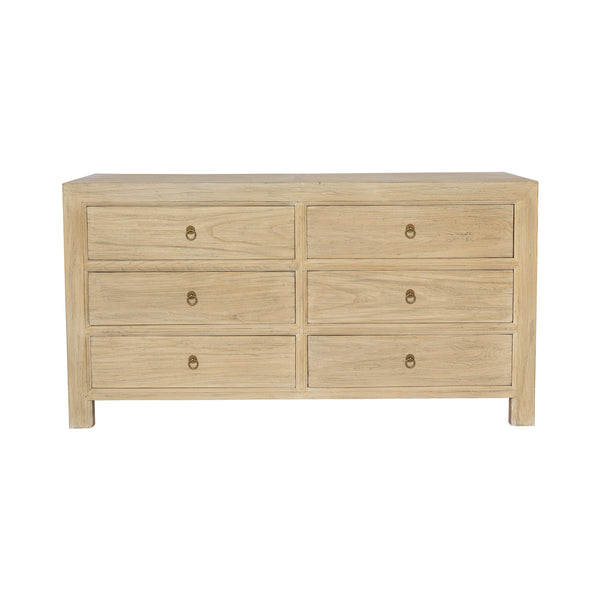 ELM TIMBER 6 DRAWER CABINET