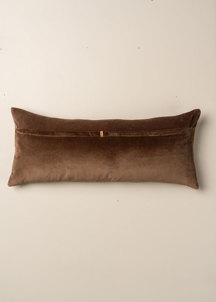 SAARDE | VELVET BOLSTER CUSHION | CHOCOLATE