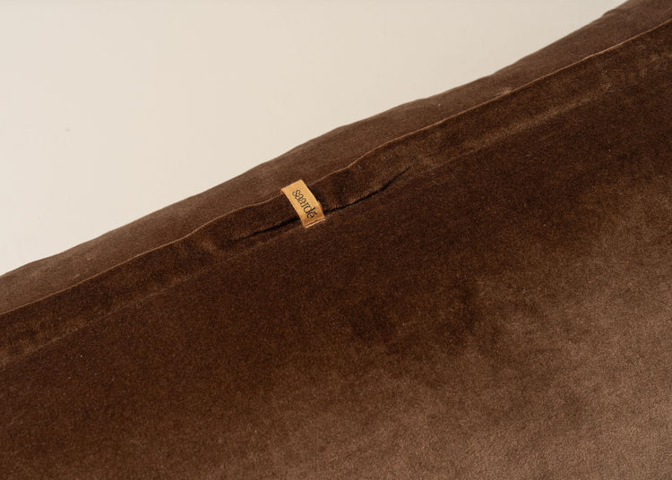 SAARDE | VELVET BOLSTER CUSHION | CHOCOLATE