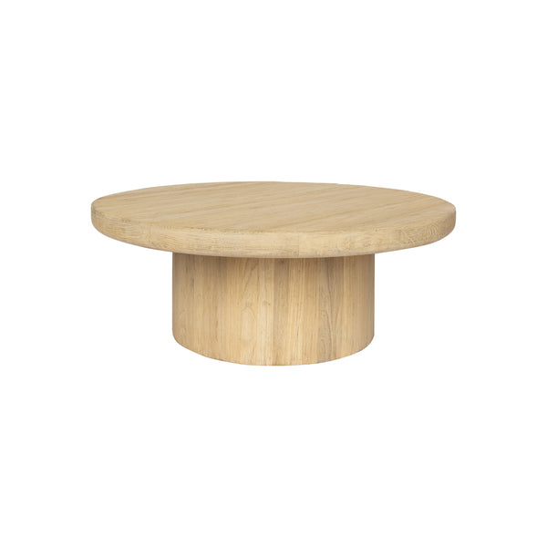 LOUIE ELM WOOD COFFEE TABLE - ROUNDED BASE