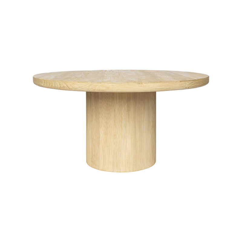 ELM WOOD DINING TABLE - FLUTED BASE