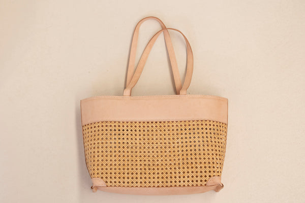 RATTAN & LEATHER HANDBAG