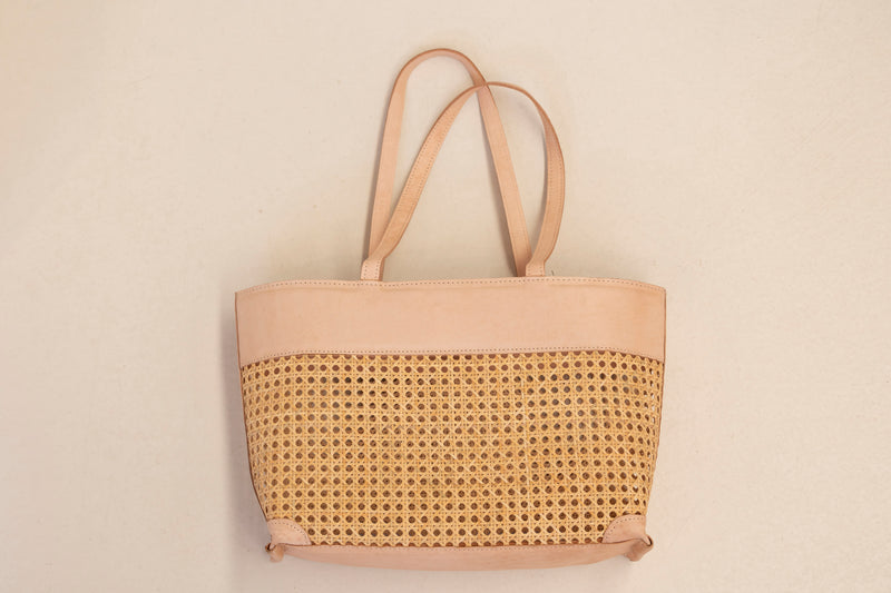 RATTAN & LEATHER HANDBAG