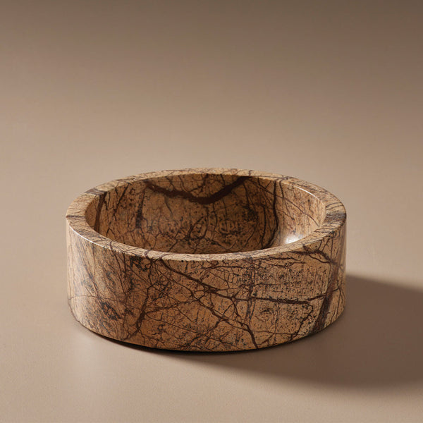 MARBLE SERVING BOWL - BROWN FOREST
