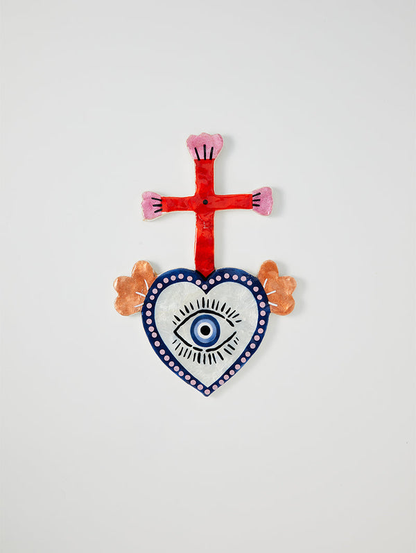 CORAZON CROSS PINK WALL ART