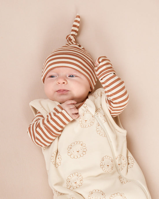 QUINCY MAE | KNOTTED BABY HAT | CINNAMON STRIPE