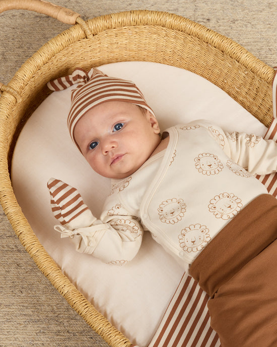 QUINCY MAE | KNOTTED BABY HAT | CINNAMON STRIPE