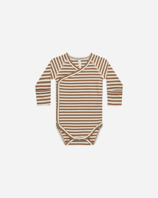 QUINCY MAE | SIDE-SNAP BODYSUIT | CINNAMON STRIPE