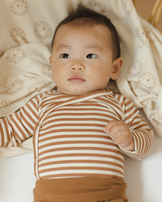 QUINCY MAE | SIDE-SNAP BODYSUIT | CINNAMON STRIPE