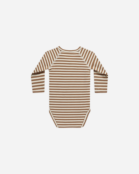 QUINCY MAE | SIDE-SNAP BODYSUIT | CINNAMON STRIPE