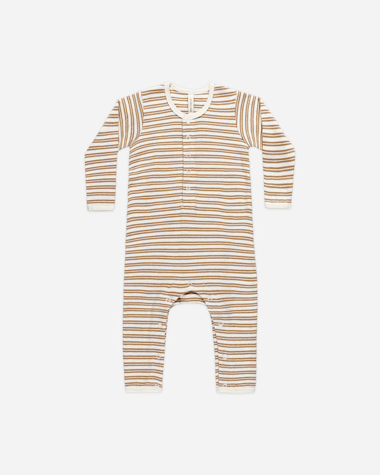 QUINCY MAE | RIBBED BABY JUMPSUIT | GOLDEN STRIPE