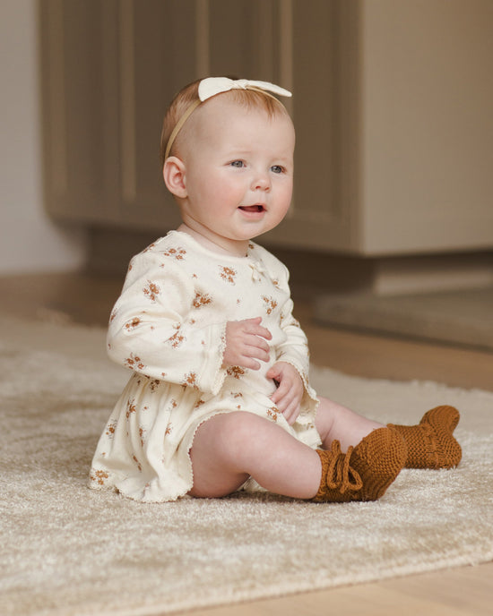 QUINCY MAE | POINTELLE SKIRTED BODYSUIT | AUTUMN FLORA