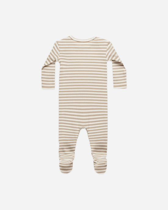 QUINCY MAE | RIBBED FOOTIE | LATTE STRIPE