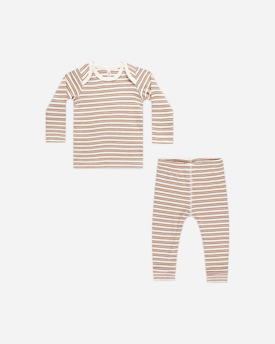 QUINCY MAE | RIBBED TEE & LEGGING SET | GOLDEN STRIPE