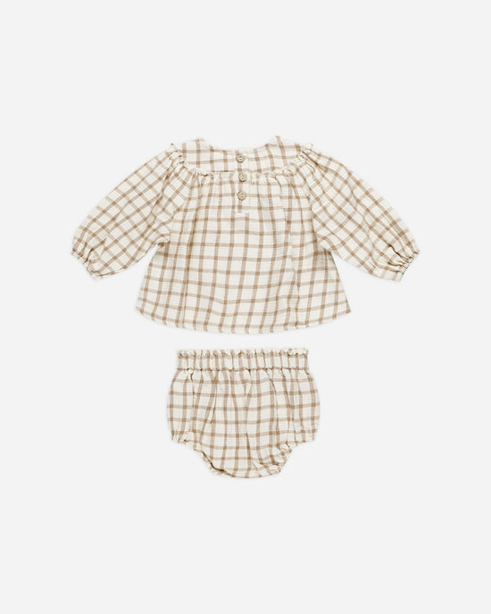 QUINCY MAE | MIA TOP & BLOOMER SET | CINNAMON PLAID