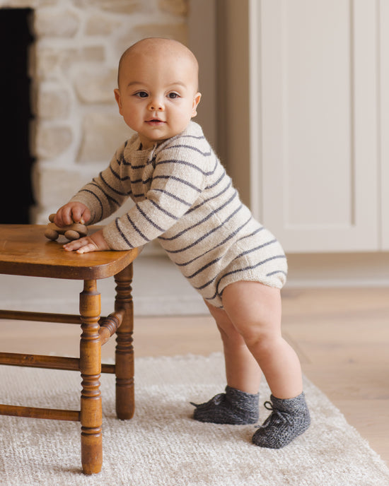 QUINCY MAE | RIGGENS ROMPER | INDIGO STRIPE