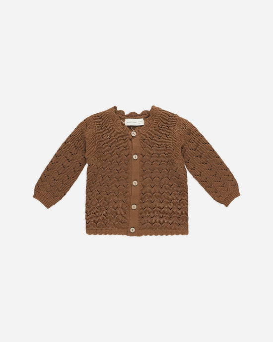 QUINCY MAE | SCALLOPED CARDIGAN | CINNAMON