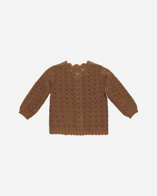 QUINCY MAE | SCALLOPED CARDIGAN | CINNAMON