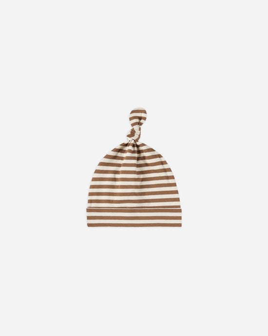 QUINCY MAE | KNOTTED BABY HAT | CINNAMON STRIPE