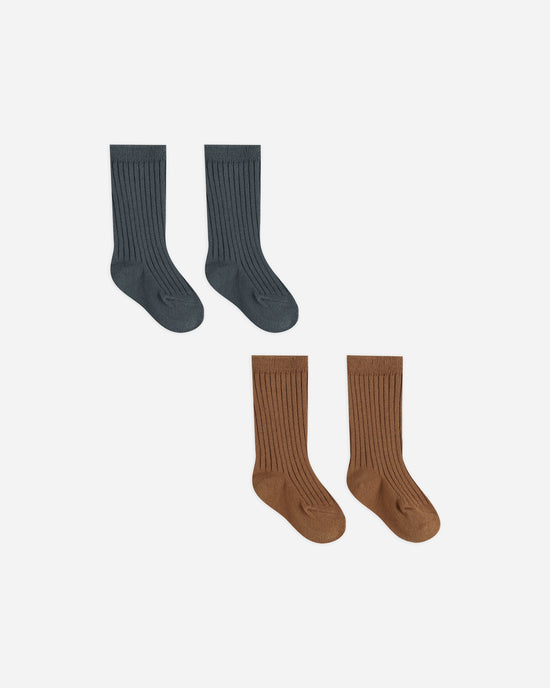 QUINCY MAE | SOCK SET | INDIGO & CINNAMON