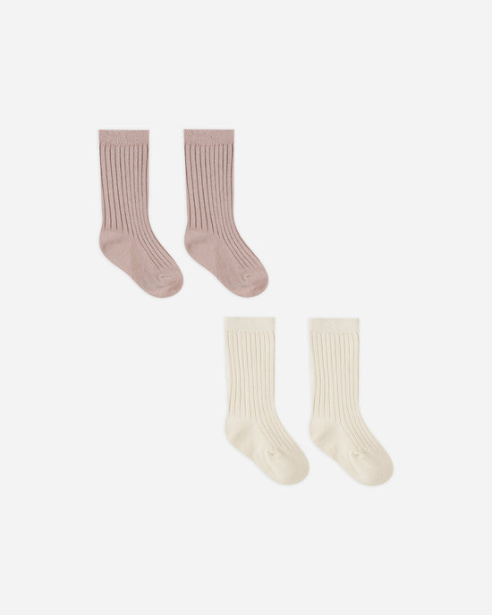 QUINCY MAE | SOCK SET | NATURAL & MAUVE