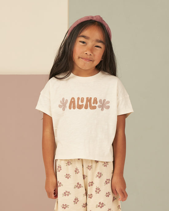 RYLEE + CRU | BOXY TEE | ALOHA - NATURAL