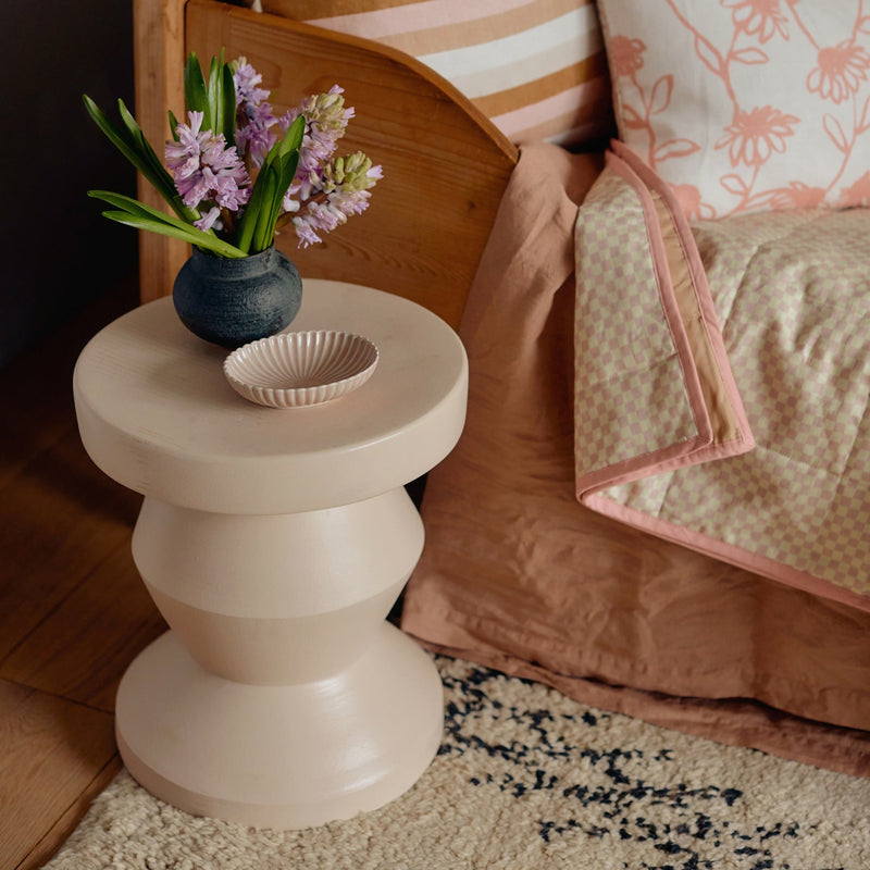 BONNIE & NEIL | PEDESTAL SIDE TABLE ALMOND