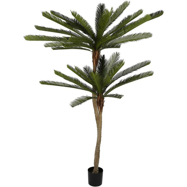 CYCAS DOUBLE PALM TREE - FAUX POTTED 220CM