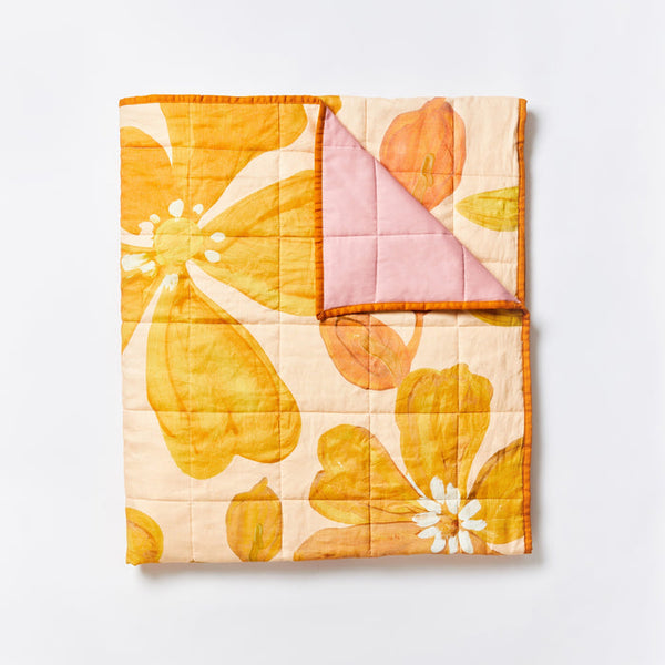 BONNIE & NEIL | DOGWOOD PINK QUILTED THROW