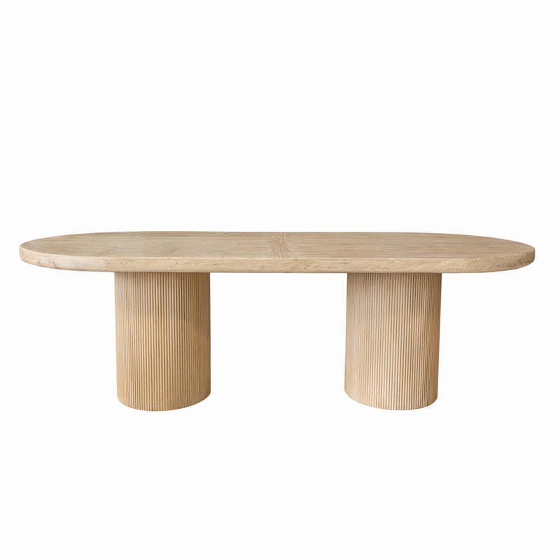 CURVE ELM OVAL RECTANGLE DINING TABLE