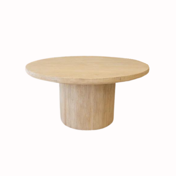 ELM WOOD DINING TABLE - ROUNDED BASE