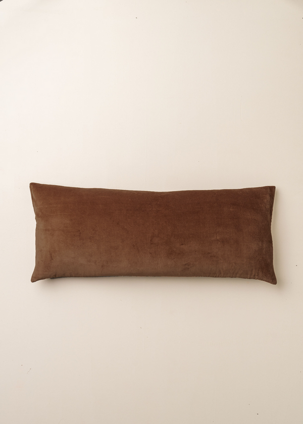 SAARDE | VELVET BOLSTER CUSHION | CHOCOLATE