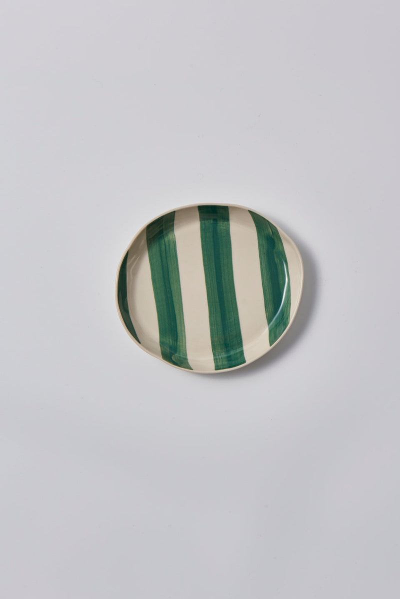 CABANA STRIPE PLATE GREEN