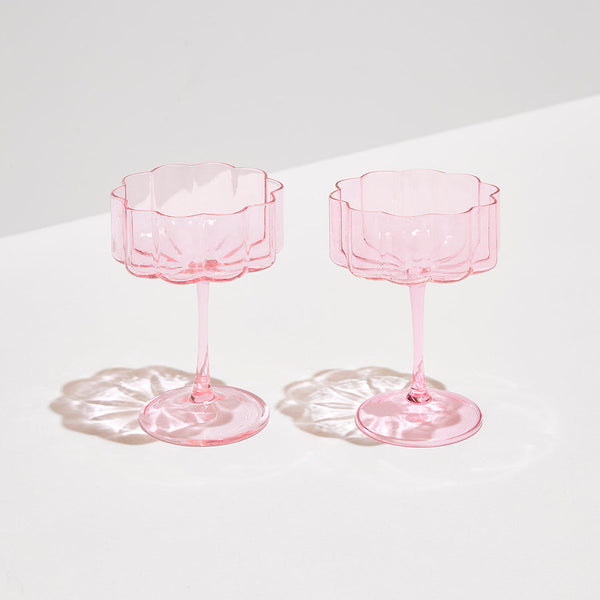 FAZEEK | TWO WAVE COUPE GLASSES - PINK